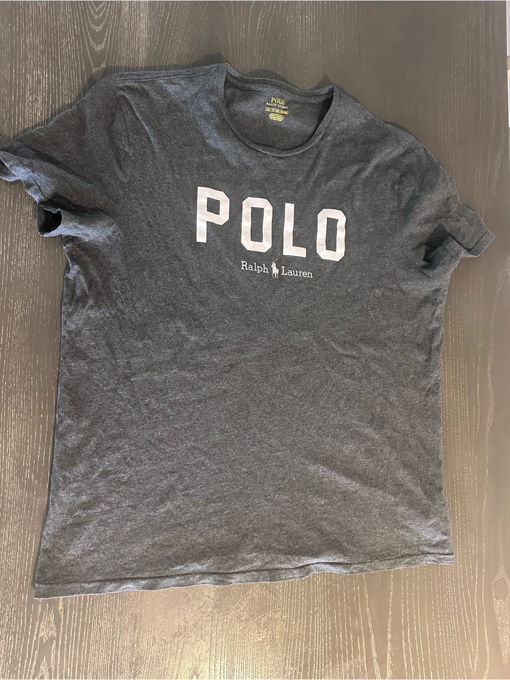 Polo by Ralph Lauren Charcoal Tee with Yellow Logo